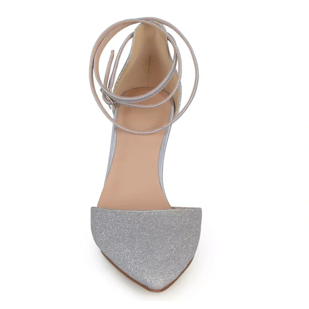 NIB DSW Silver Glitter Heels - Picture 6 of 10